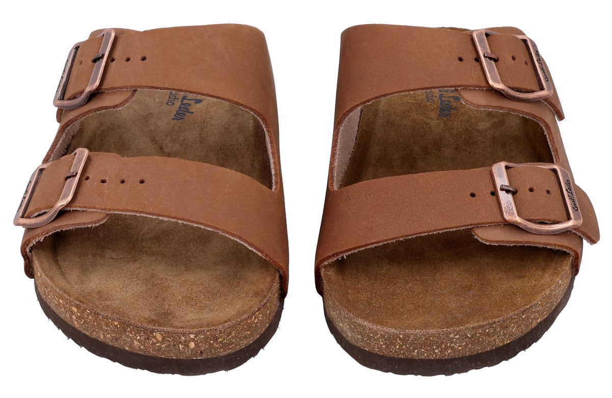 ★未使用★  slipper スタッズ　ブラウン　レザー　サンダル アイランドスリッパ PB903 ATLAS BROWN (レディース) | 販売店